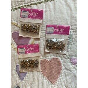 Vintage Bedazzler Refill Packs Rhinestones Fashion Studs #20 Gold Silver 3 Packs